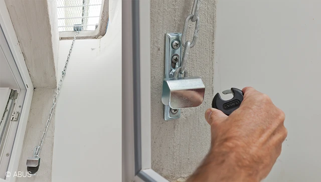 Effective protection for the cellar shaft - with cellar grate lock GS40 © ABUS