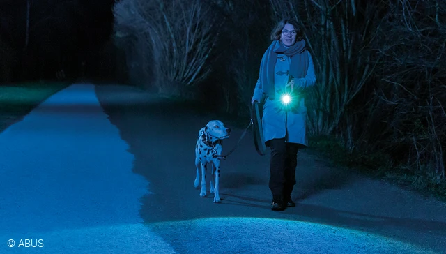 Our lightweight SecLight aluminium LED torches bring light into the dark © ABUS